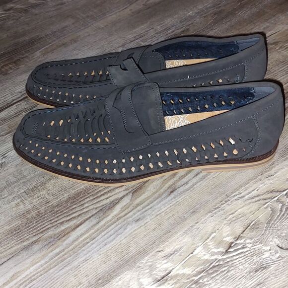 Topman navy weave morgan saddle loafers Sz 9 NWT - Picture 3 of 7